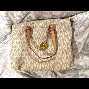 Michael Kors Nude & Cream Monogram Handbag